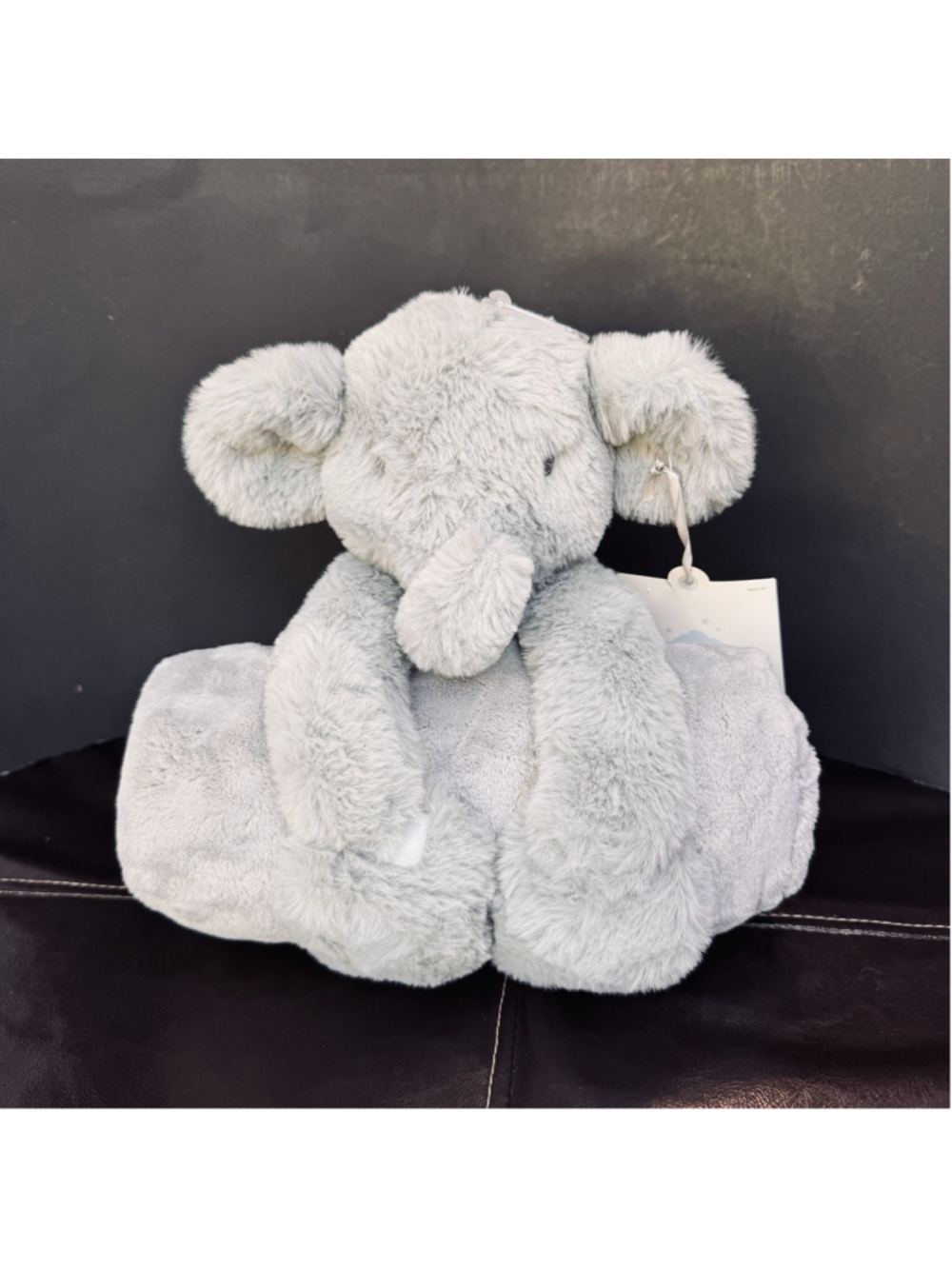 NWT Cloud Island Elephant Blanket and Plush Toy Set Gray 30”x40” Soft